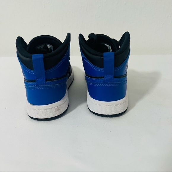 Air Jordan 1 Mid (PS) Size 11C Black/Hyper Royal-White Sneakers [640734077] EUC - Picture 5 of 9